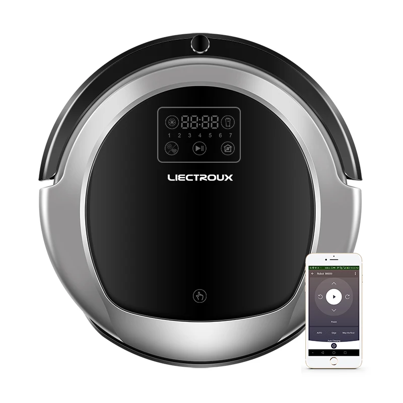 

Liectroux B6009 wifi app control gyroscope navigation wet mopping robot vacuum cleaner