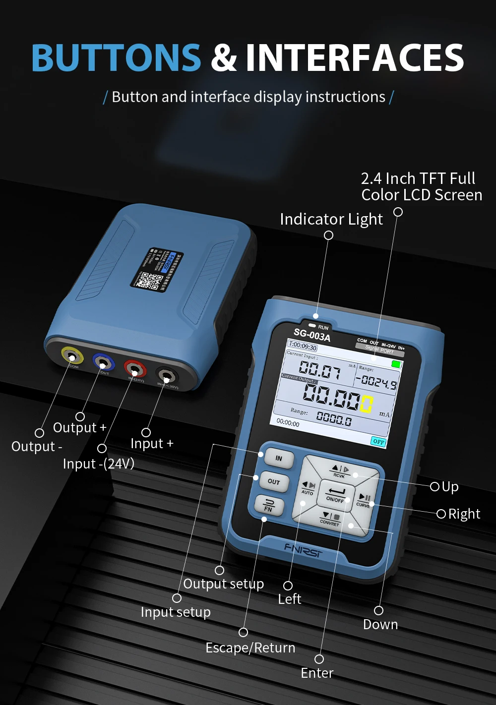 FNIRSI SG-003A Signal Source 0-10V Adjustable Current Voltage Simulator 4-20mA Gerador de sinal Sources Transmitter Calibrator