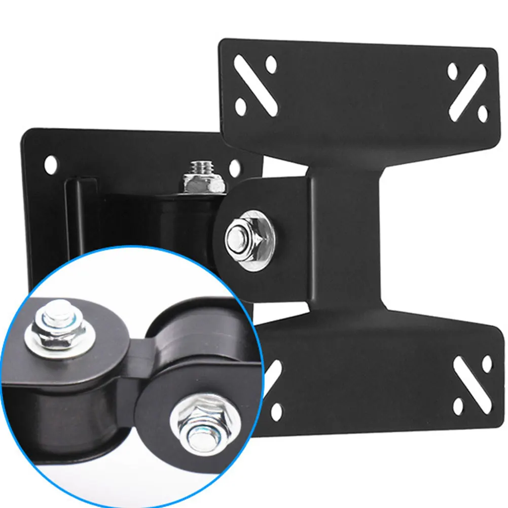

1pc Lcd Rotating Bracket Adjustable Metal Hanger 27 Inch Wall Mount Stand Stretchable Holder For 75/100Mm Racks