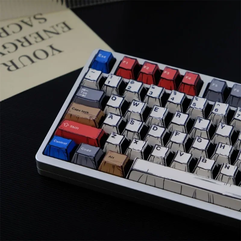 151key Custom Keycaps Cherry Height Mechanical Keyboard Keycap Pbt Material Graffiti Style Them Keycaps for Mechanical Keyboard