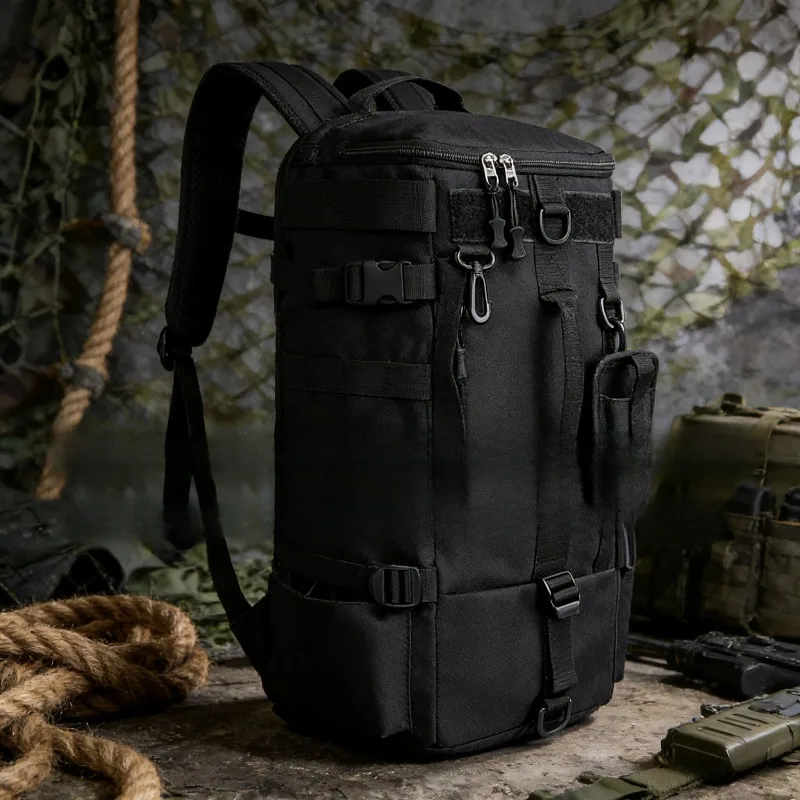 防水多機能大容量乾湿分離釣り用バックパック（ショルダーストラップと取り付け可能な釣り道具付き）