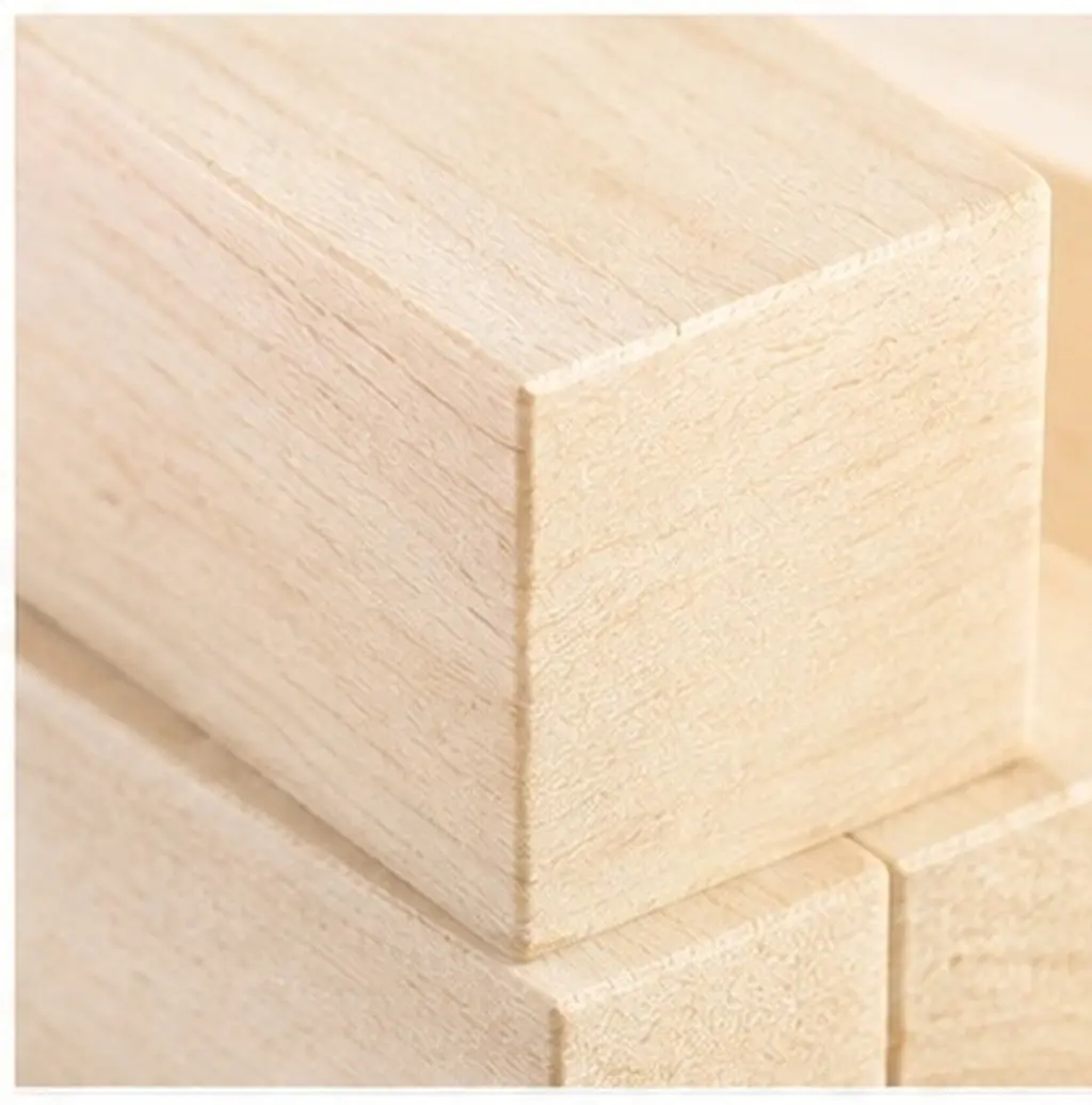 10Pcs DIY Wooden Plank Natural Color Small Splinter-Free Basswood Craft Blocks for DIY Decorating Art Projects Gifts