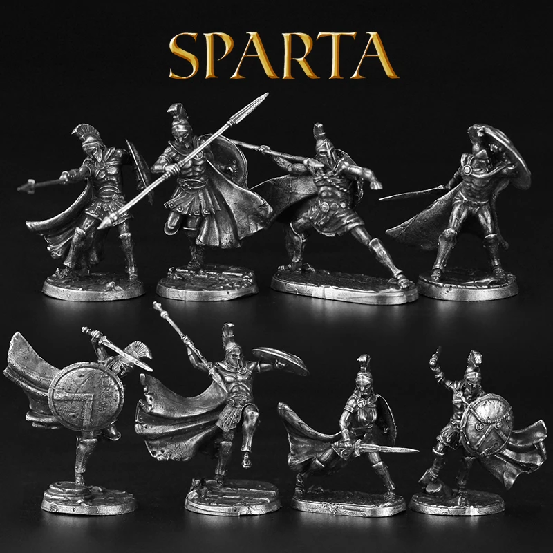 Zeigen Action figuren Metall Militär Sparta Soldat Modell Spielzeug Ornament Zubehör Display Desktop-Spiel Schachfiguren statisches Dekor