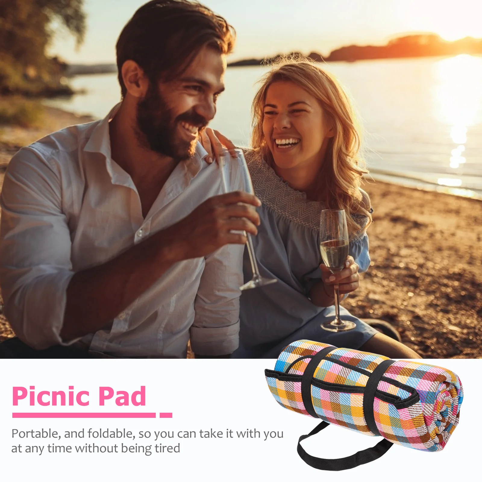

Large Thickened Beach Cushion Acrylic Fibers Waterproof Picnic Mat Outdoor Camping Blanket Pad Beach Blanket Picnic Pad