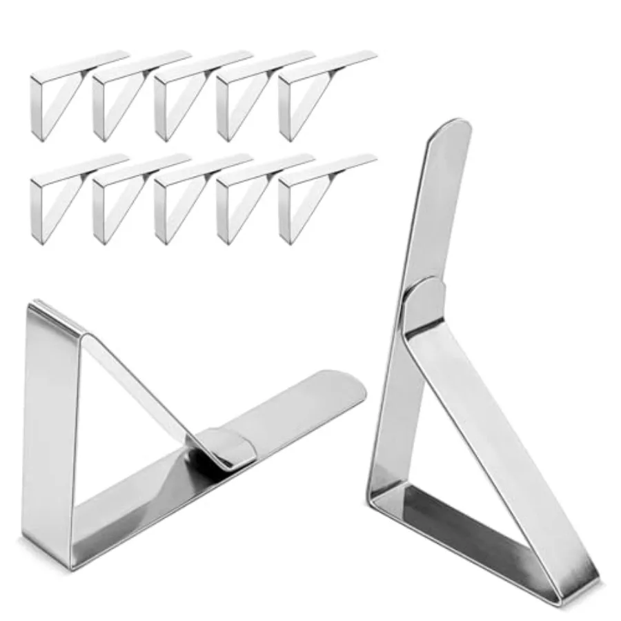 

Superior Tablecloth Clips RustProof Stainless Steel Table Cover Holder ClipsSecure Clamps for Outdoor Picnics Parties Restaura