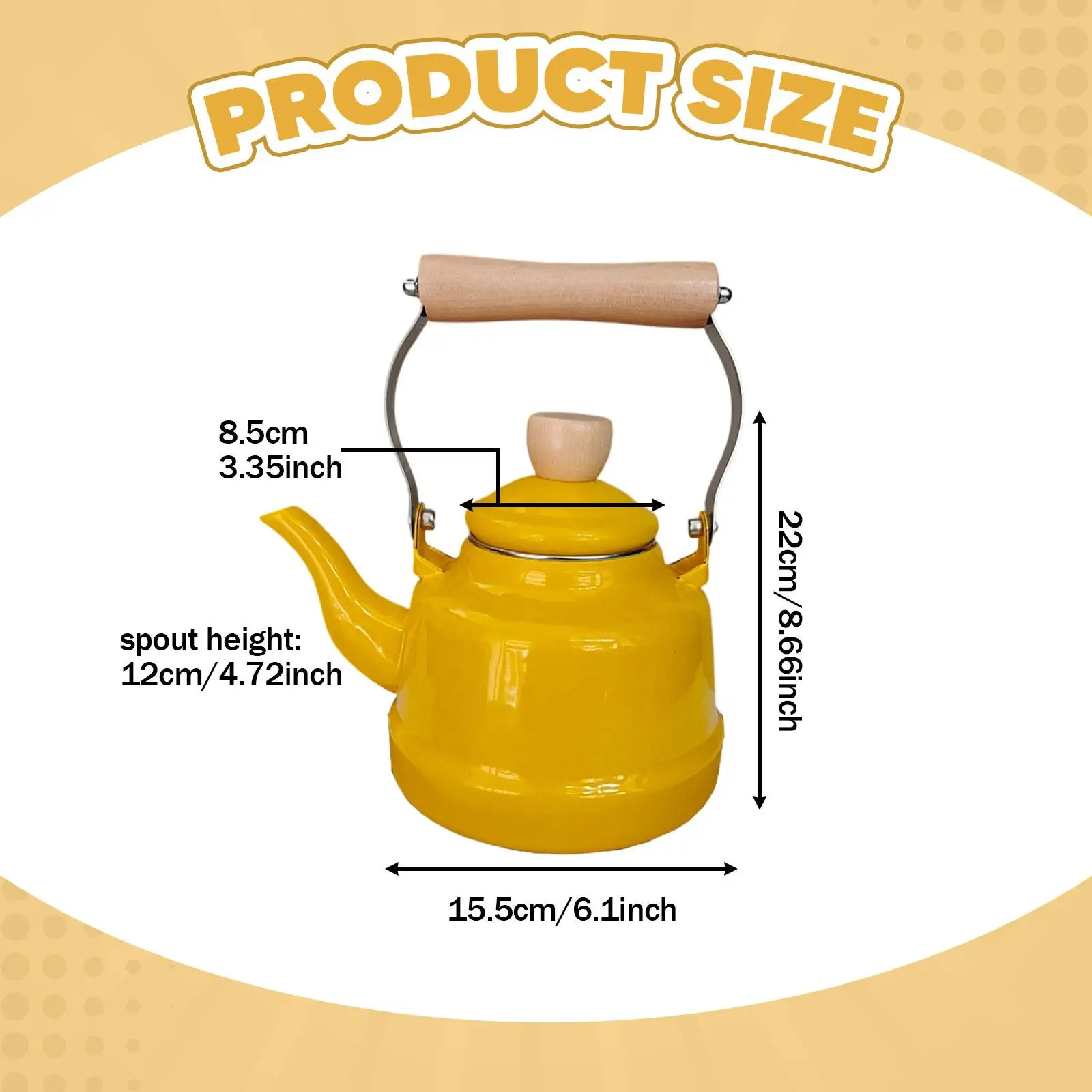 

Enamel Tea Kettle Water Kettle Porcelain Teapot Coffee Brewing Pot for Restaurant