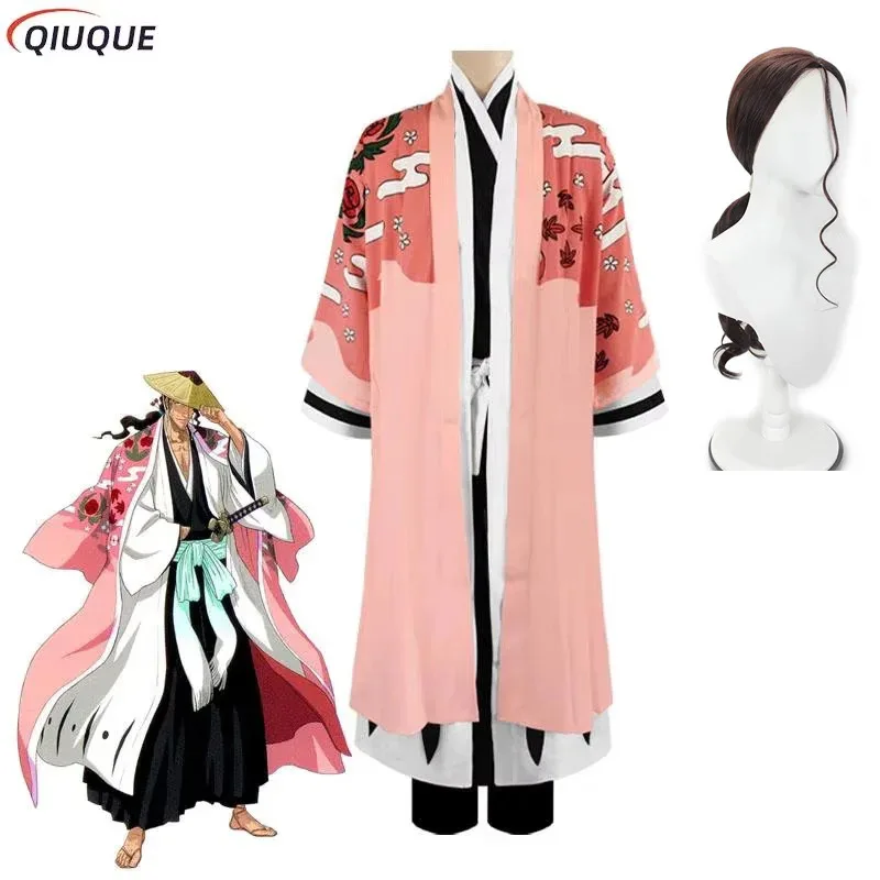 

Kyoraku Shunsui Cosplay Bleach Thousand Year Blood War Arc Cosplay Costume Wig Men Party Role Playing Uniform Clothes Outfit