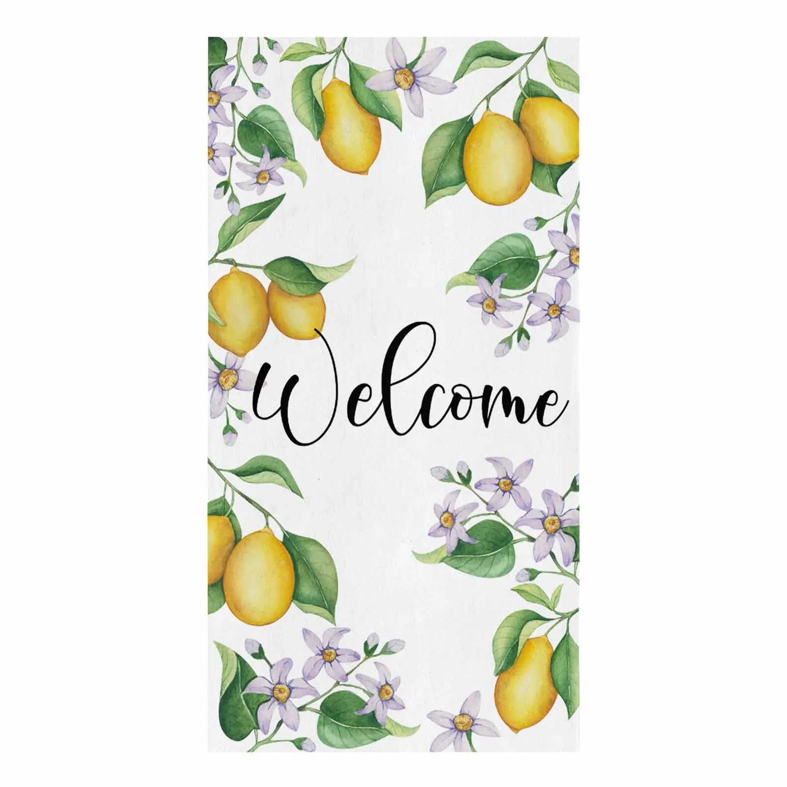 Lemon Watercolor Country Style Microfiber Towel Absorbent Kitchen Cleaning Cloth Dish Towel Household Cleaning Towel