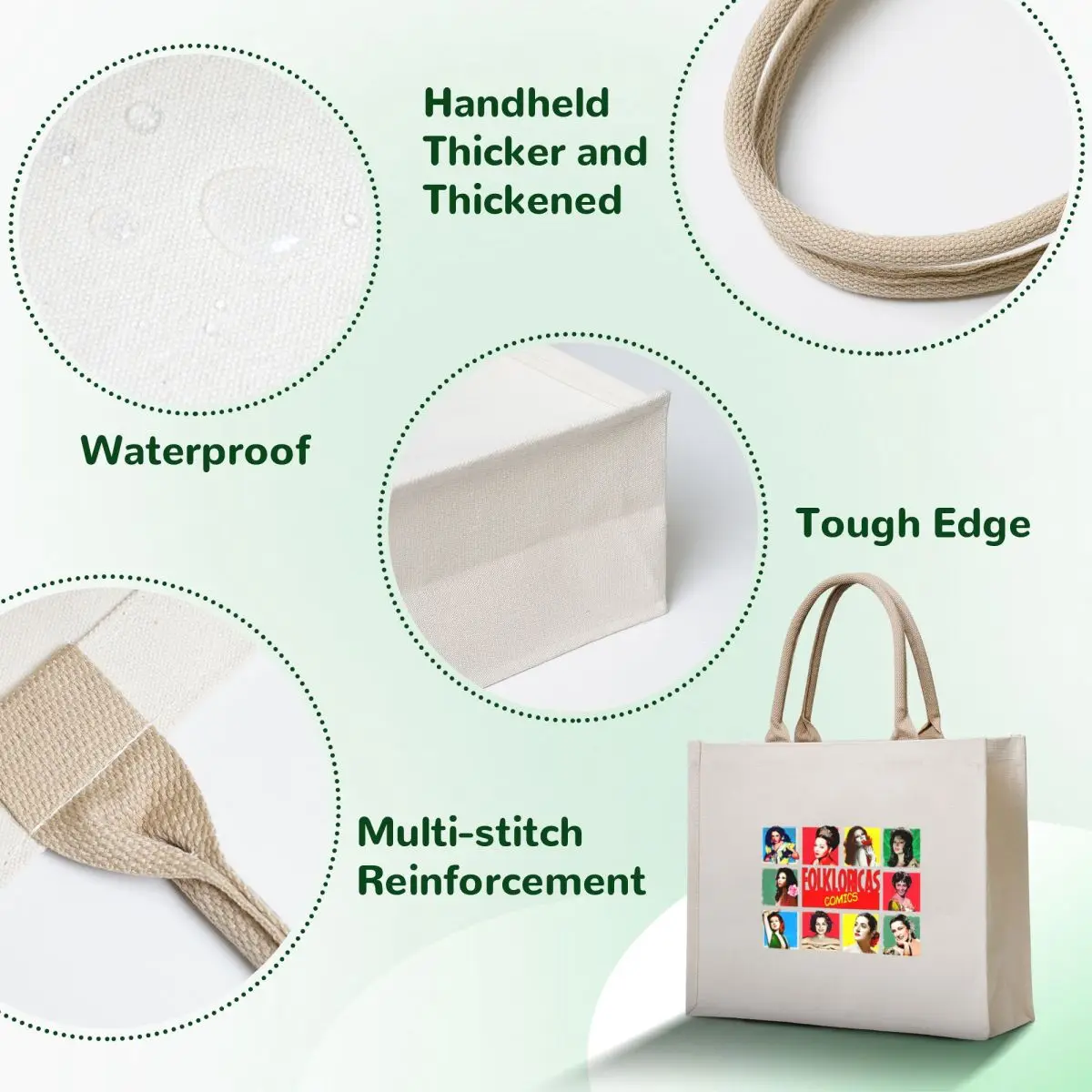 FolkloricasReinas de la copla Vintage Comics Tote Bag Women bags Shopper eco bag folding