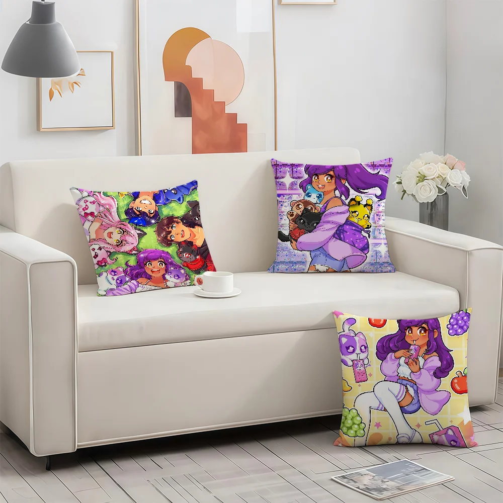 Internet Celebrity Cartoon A-Aphmau cushion cover Birthday Anniversary Gifts Double Sided Printed Zipper Cushion Cover Soft Skin