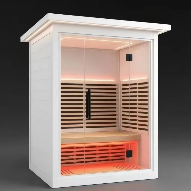 3-Person Modern Outdoor Waterproof Infrared Sauna Electric Heating Full Spectrum Hemlock Dry Sauna Hot Sale Villa Customized