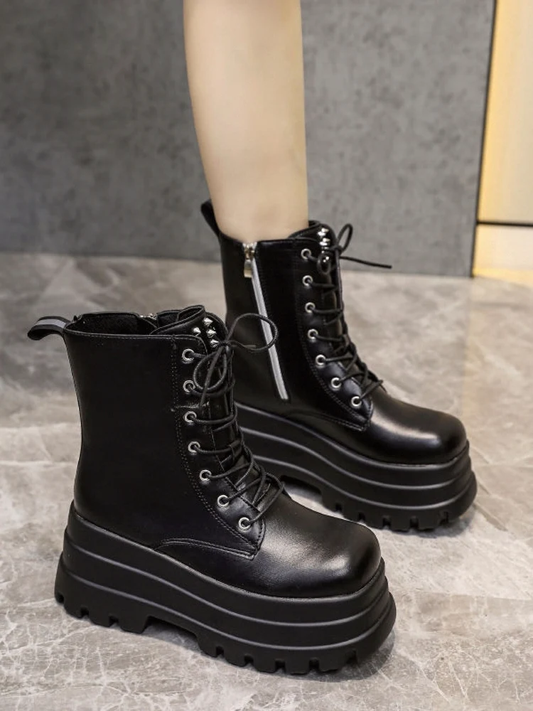 

Женские ботинки Thi Bot, мотоциклетные ботинки до середины икры, осенне-зимние ботинки для косплея, ботинки Briti Sle