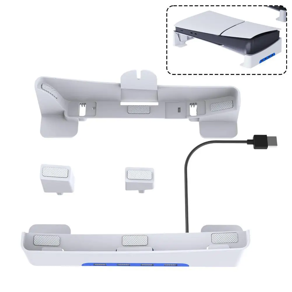 For PS5 SLIM/PS5 Pro Game Console Base Display Dock Bracket HUB Extension Holder 4USB2.0 Port Game Console Accessories