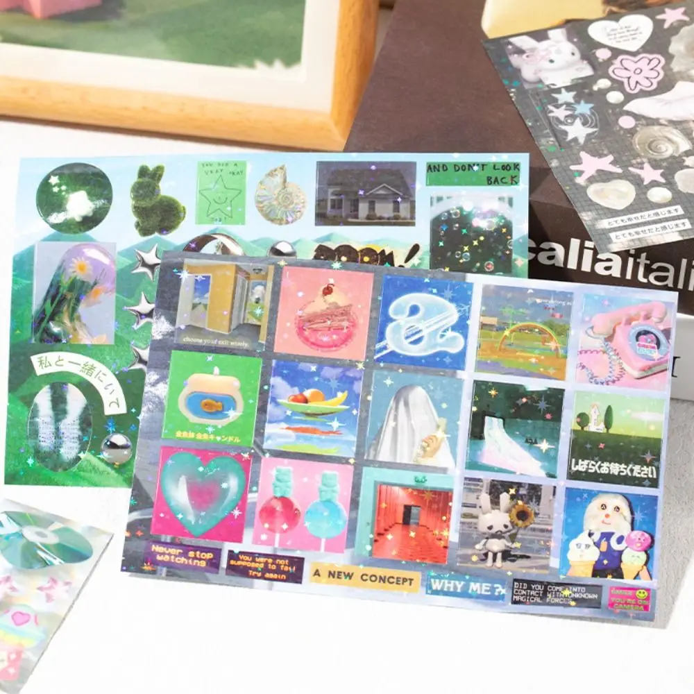 جديد 72 ورقة ملصقات سكرابوكينغ سلسلة عالم الأحلام الضحلة DIY ملصقات Kpop هدية كتاب ملصقات PET #2