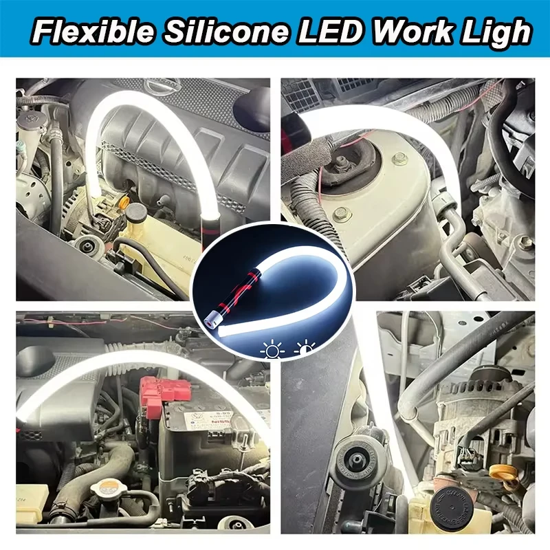 Car LED Work Light Flexible Arm Flashlight 3 Modes Suitable for Car Engine and Chassis Repairs and Outdoor Camping