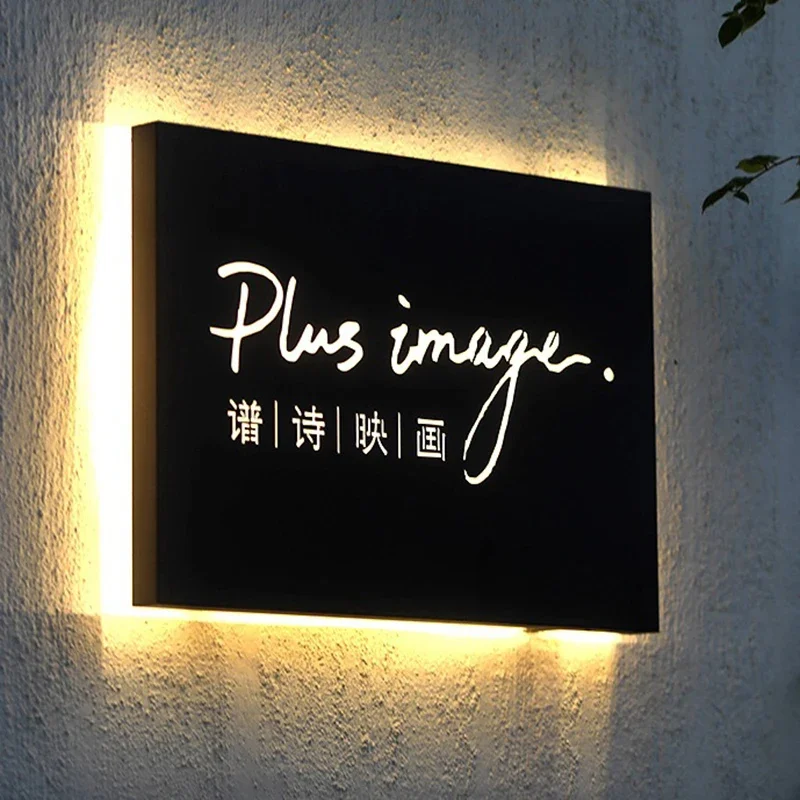 

Custom Custom Door Signboard Billboard Outdoor Wall Display Board Stainless Steel Luminous Word Hollow Light Box