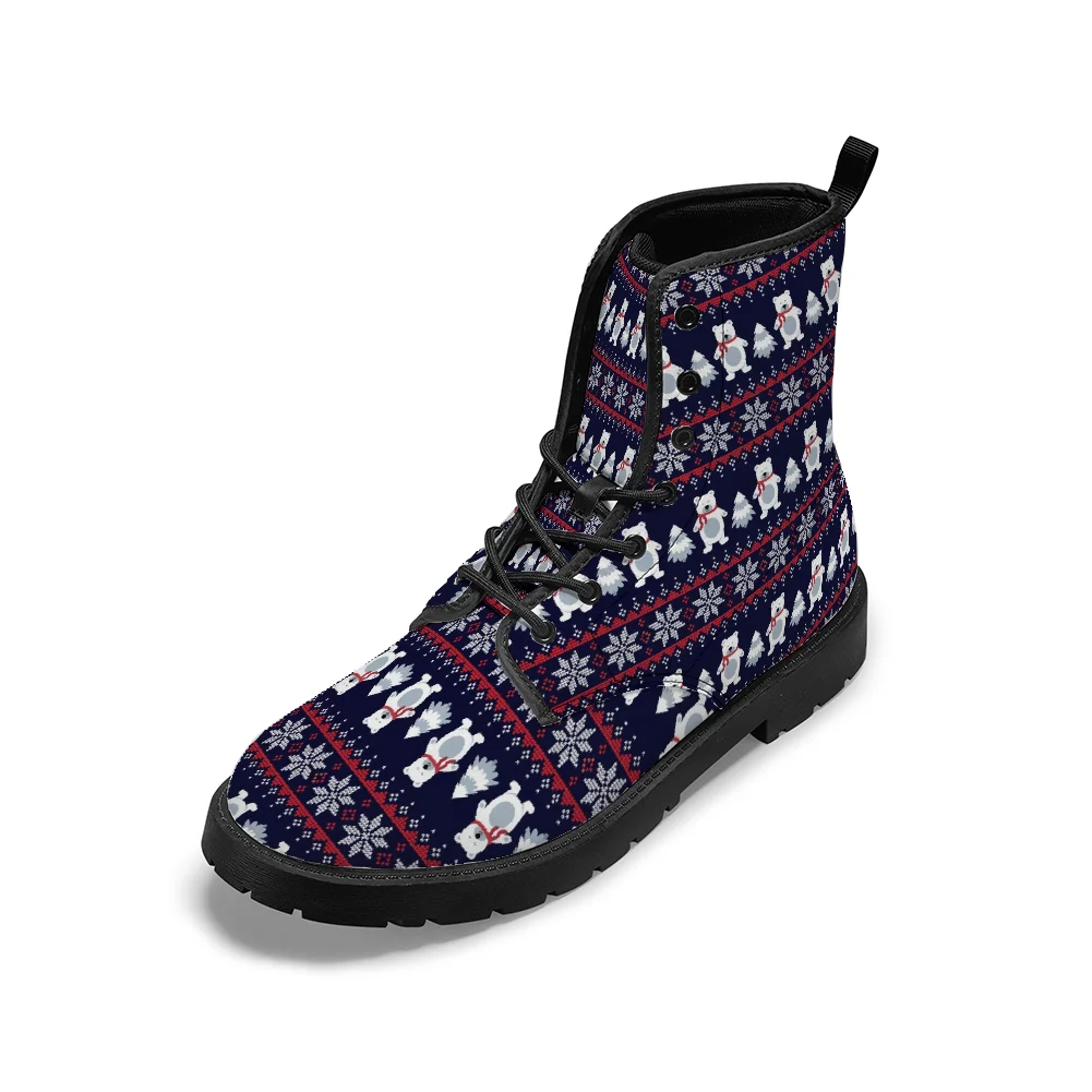 

Christmas stripes mid-calf boots for men and women, perfect for autumn and winter.