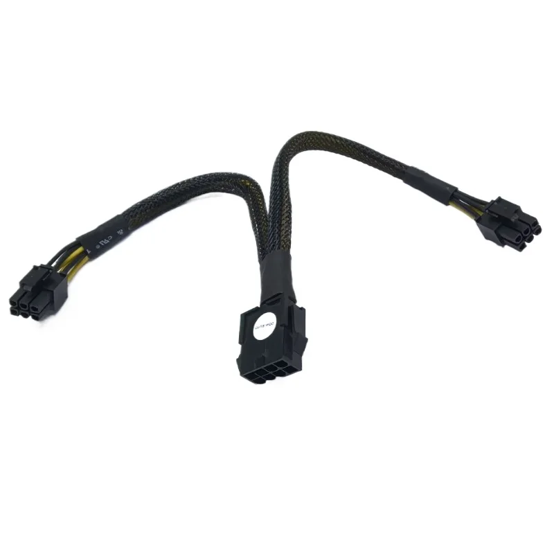 Computer PC PCI-E PCIe Graphics Card Video GPU 8Pin to 2-Port Dual 6Pin Power Cable Powered Sleeved Cord 18AWG Wire 20cm