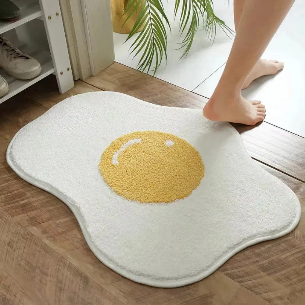 VIKAMA Omelet Cartoon Tapijt Ingang Antislip Waterabsorberende Vloermatten Woonkamer Slaapkamer Ins Stijl Huis Decoratieve Matten