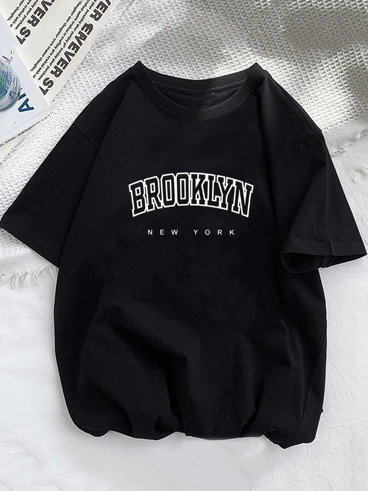 Brooklyn 1898 New York Women Graphic Printed T Shirt Girl Fashion O-neck 2023 Streewear Clothes Causal Female Y2K Tops Tee