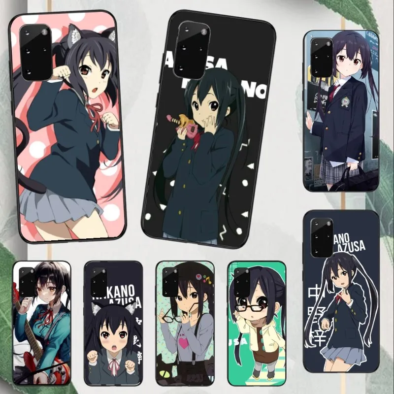 K-ON Nakano Azusa Phone Case for Samsung Note 9 10 20 Plus Pro Ultra J6 J5 J7 J8 Black Soft Phone Cover Funda