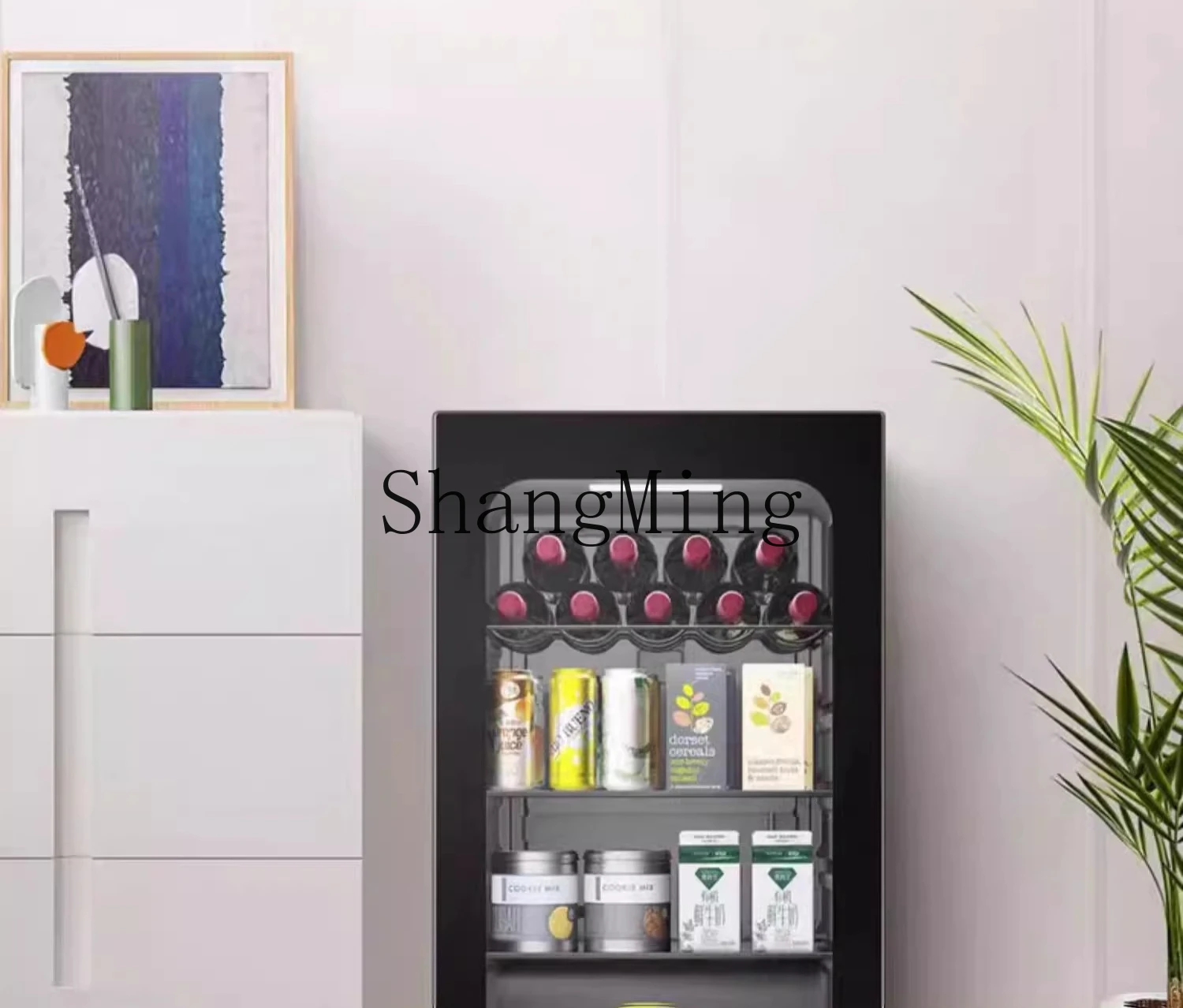 ZYY 家庭用リビングルーム茶飲料キャビネットオフィス鮮度保持キャビネットファッショナブルな冷蔵小型冷蔵庫