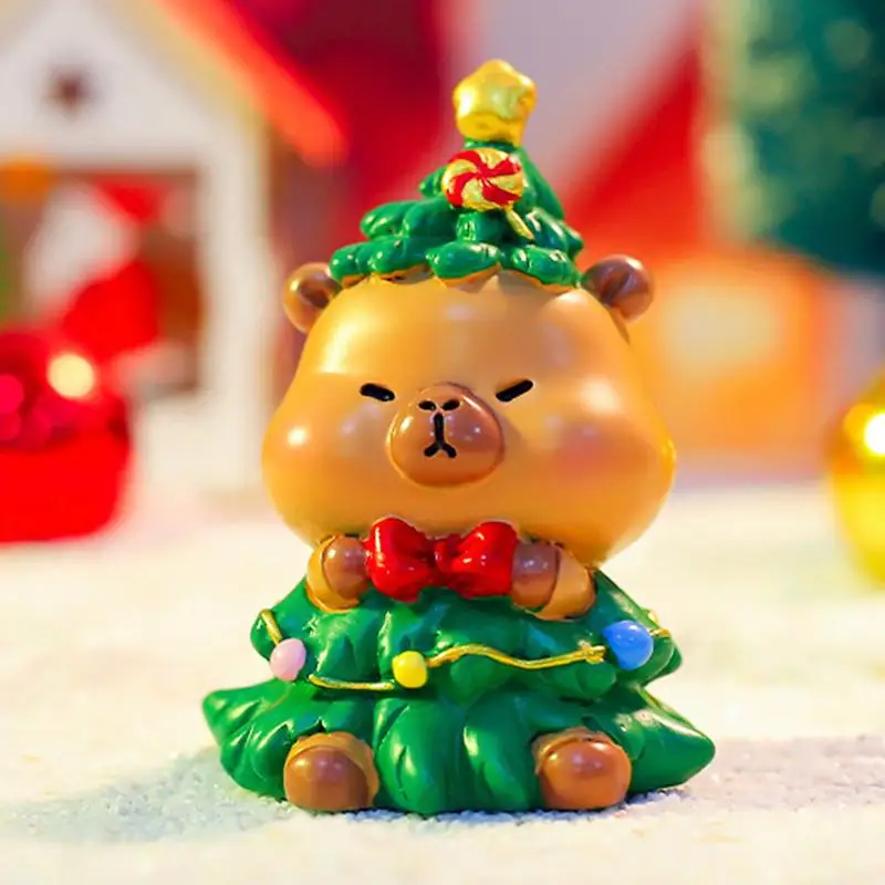 Christmas Hamsters Figurines Collection Miniatures Garden Figures Landscape Decor Model Capybara Sculpture Hamster Statue Animal