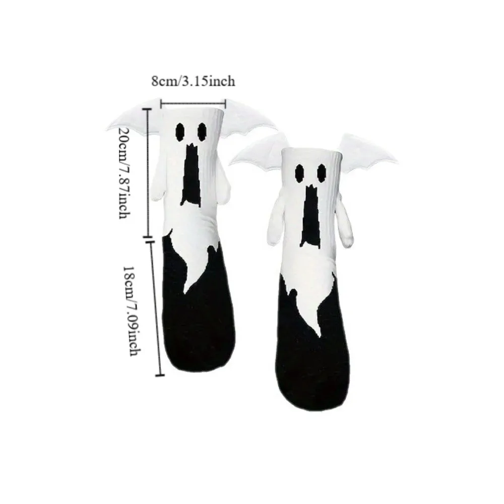 Chaussettes d'halloween mignonnes, nouveauté, Design de maintien des mains, chaussettes magnétiques respirantes, chaussettes de Couple magnétiques de dessin animé, Cosplay