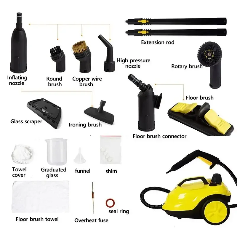 DIVEDEER Stoomreiniger Handheld Multifunctionele Sterilisatie en desinfectie op hoge temperatuur Auto-interieur Stoomreiniger Keuken