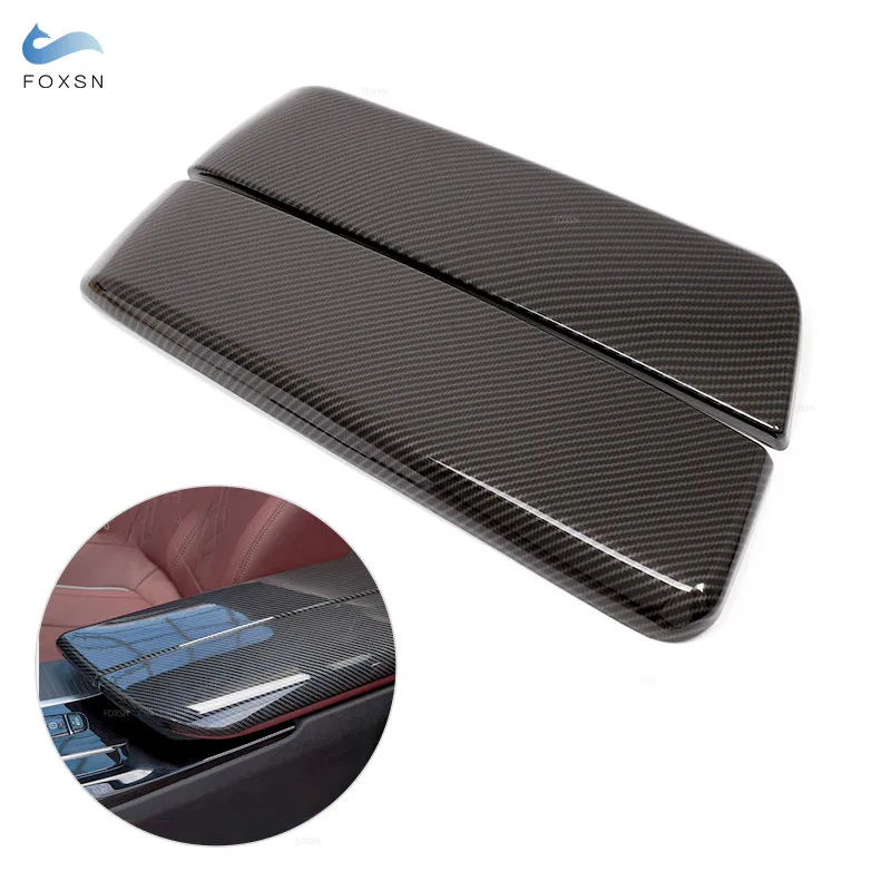 

For BMW 5 Series G30 G38 2018 2019 Car-styling Carbon Texture Center Control Armrest Box Protector Cover