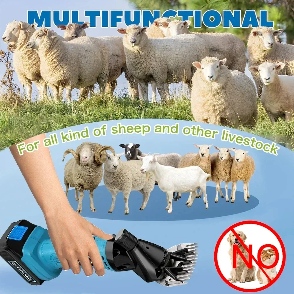 Wireless 6 Gears 13 Teeth Electric Sheep Goat Shearing Machine Farm Sheep Wool Shaving Clipper Shear Tool for Makita 18V Battery