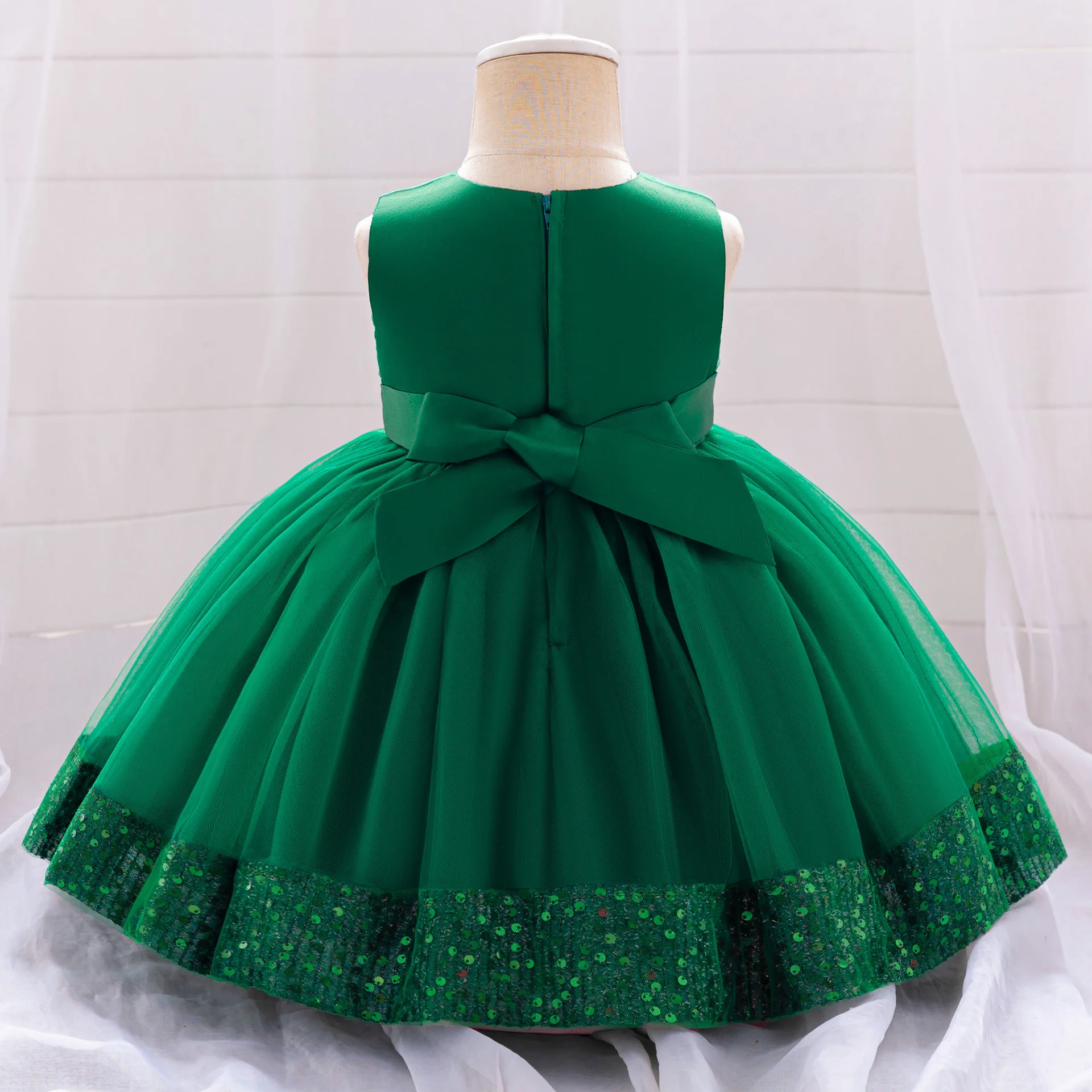 Christmas  Baby Girls 1st Birthday Baptism Dress For Girls Princess Luxury Sequins Costumes Kids Party Clothes Toddler Dresses