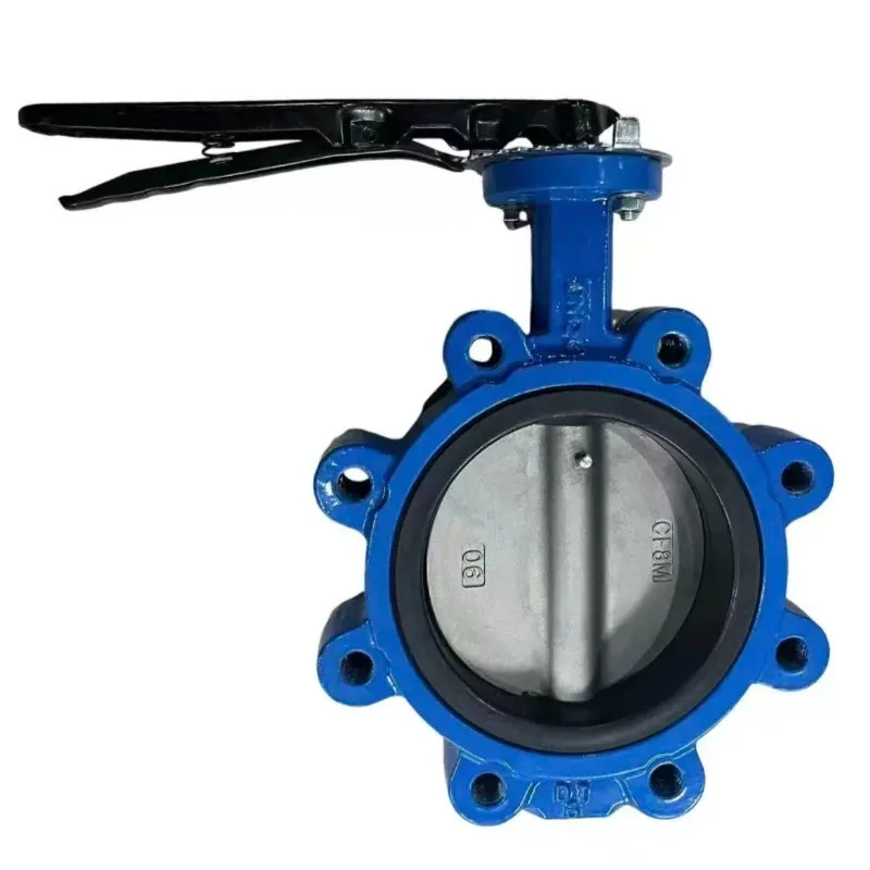 Lug-style Teflon seat butterfly valve with lever or gear operation