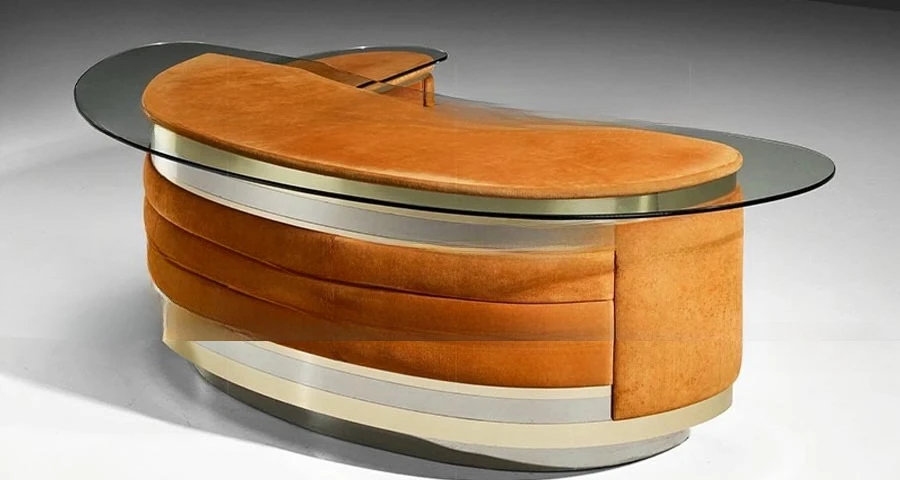Study villa modern high-end tempered glass writing desk boss desk