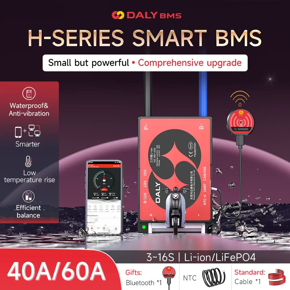 Daly Smart Lifepo4 BMS 4S 8S 16S 24S 12V 24V 48V Li-ion 10S 36V 13S 48V 20S 72V 40A 60A BMS для литиевого аккумулятора 18650 Daly Smart Lifepo4 BMS 4S 8S 16S 24S 12V 24V 48V Li-ion 10S 36V 13S 48V 20S 72V 40A 60A BMS для литиевого аккумулятора 18650