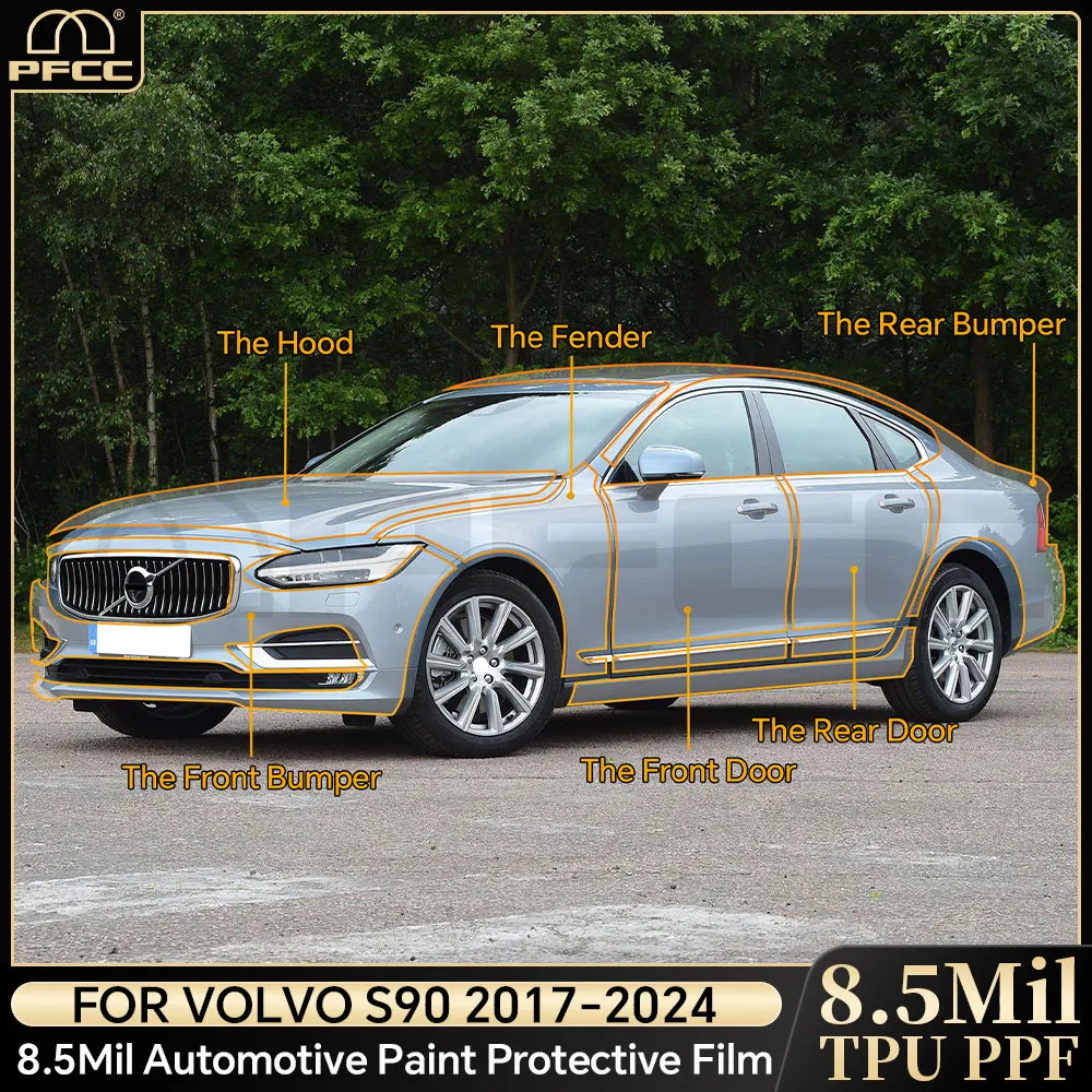 

PPF Paint Protection Film for Volvo S90 2017 2018 2019 2024 Precut Car Clear Kit Bra Transparent PPF TPU 8.5mil Sticker