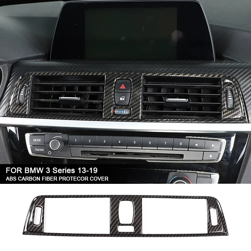 

ABS Carbon Fiber Car Console Air Conditioning Vent Cover Trim Frame Sticker For BMW 3 4 Series 13-19 F30 F31 F32 F33 F36 3GT F34