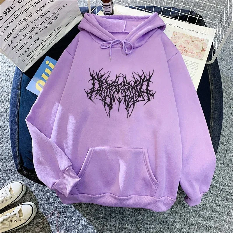 Y2K Clothes Gothic Hoodie Men Vintage Long Sleeve Sweatshirt Fashion Loose Cotton Sportswear Streetwear Casual Women Pullover