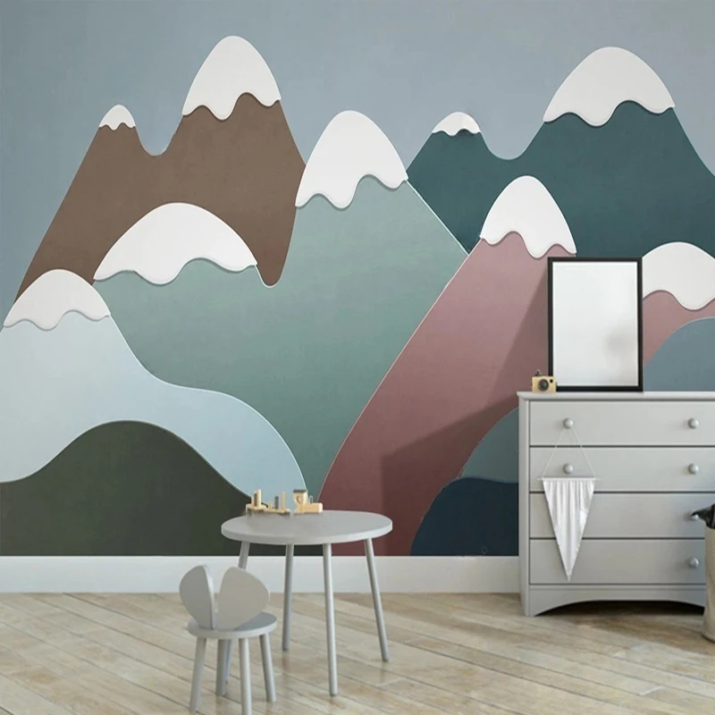 

Modern Cartoon Mountain Pattern Wallpaper Children Room Custom Photo Mural Living Room Bedroom Background Wall Decor Backdrop