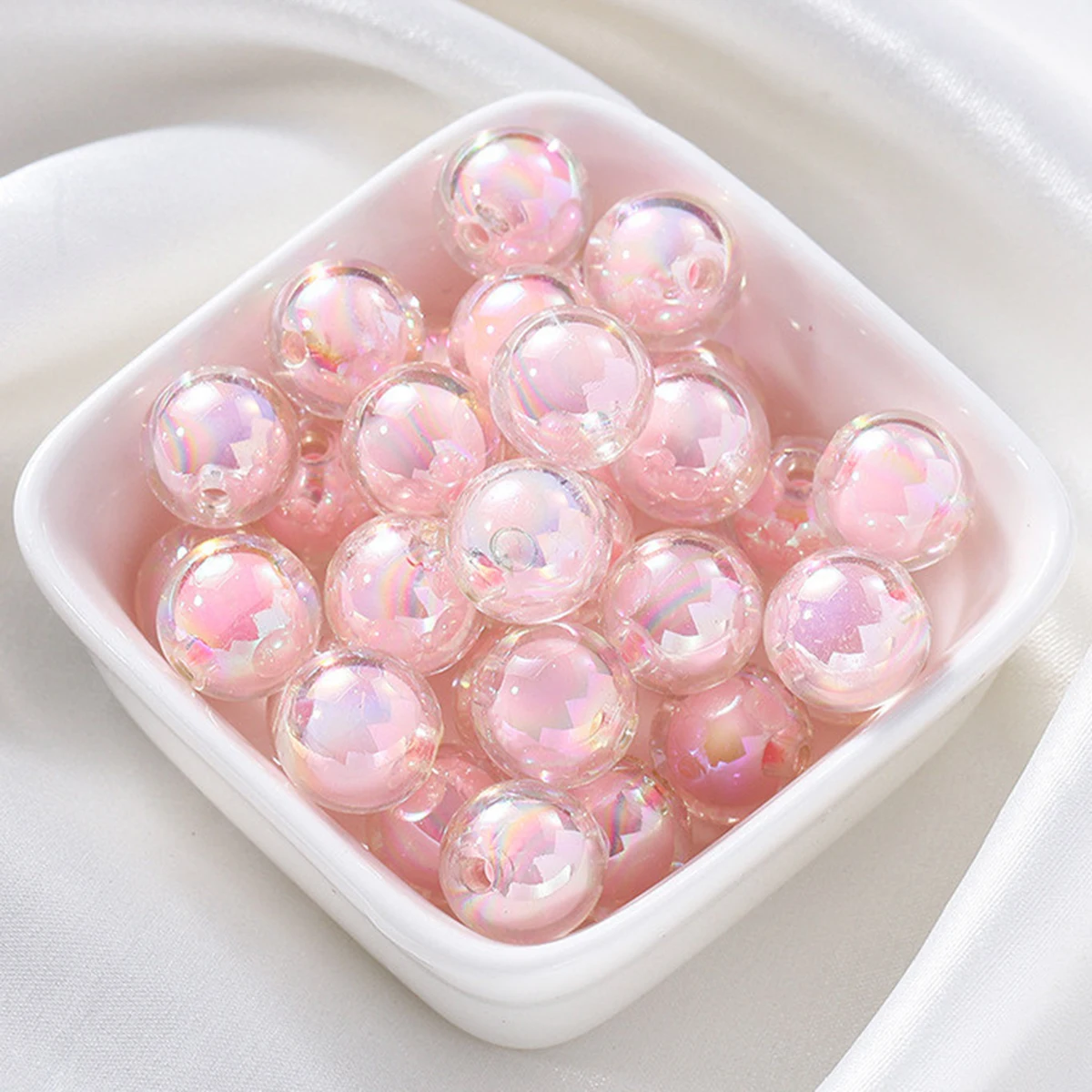 108/54 Stück 8/10 mm rosa Acrylperlen, Abstandsperlen. Lose Perlen DIY Perl-in-Perl-Material, Dekorationsperlen – Detail 2