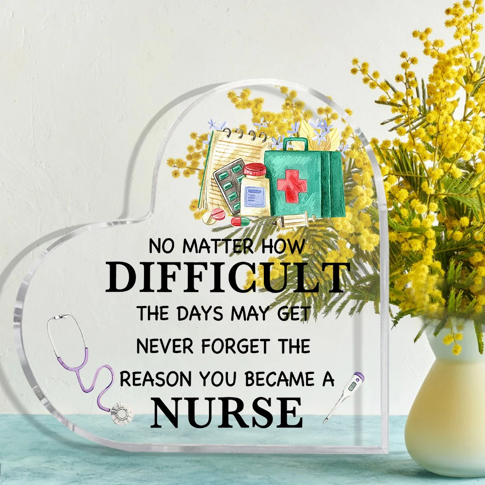 1pc Acrylic Nurse Appreciation Plaque | Transparent Tabletop Decor For ER Or Home Desk | Graduation Or Nurses Week Gift For Wome