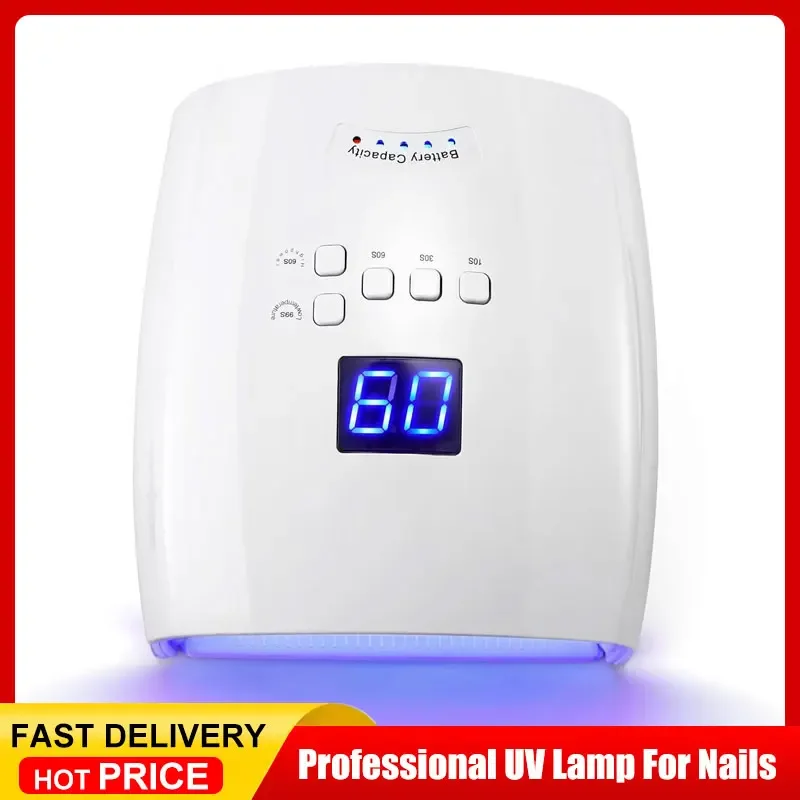 

Rechargeable 66W UV LED Nail Lamp for Manicure with LCD Screen 4 Timer Settings Nail Art Manicure Tools for Home And Salon Use