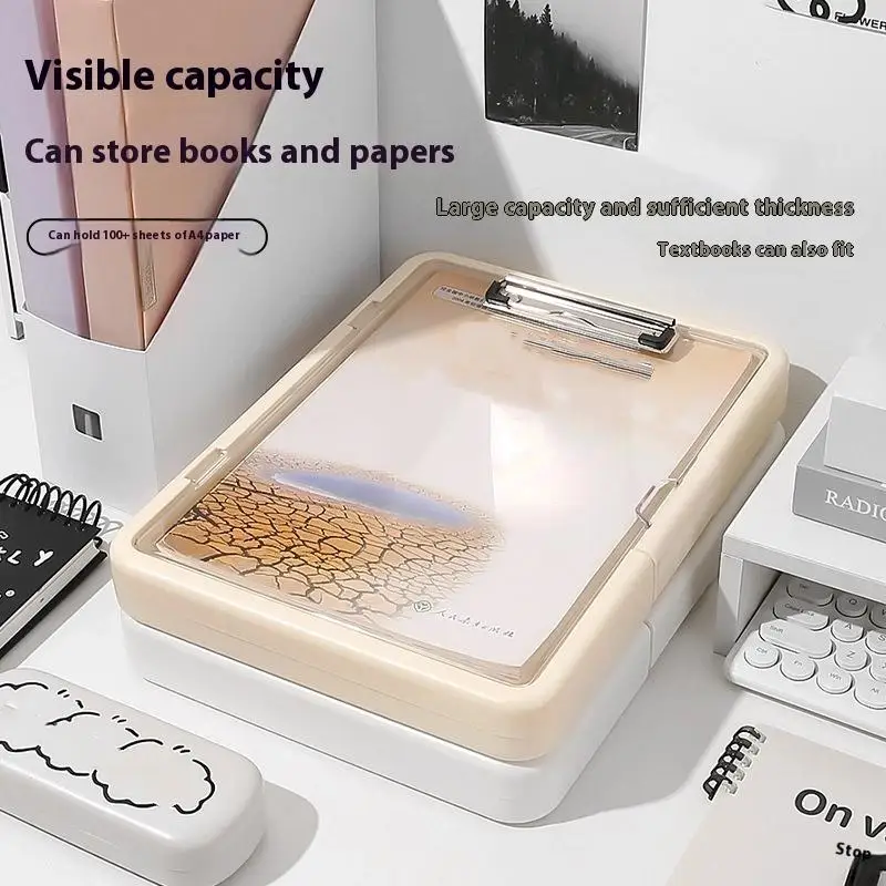 1 قطعة A4 مجلد ملفات متعدد الوظائف سطح المكتب أوراق الاختبار المنظم مكتب وثيقة مجلس مجلد صندوق تخزين لوح كتابة ، مكتب #4