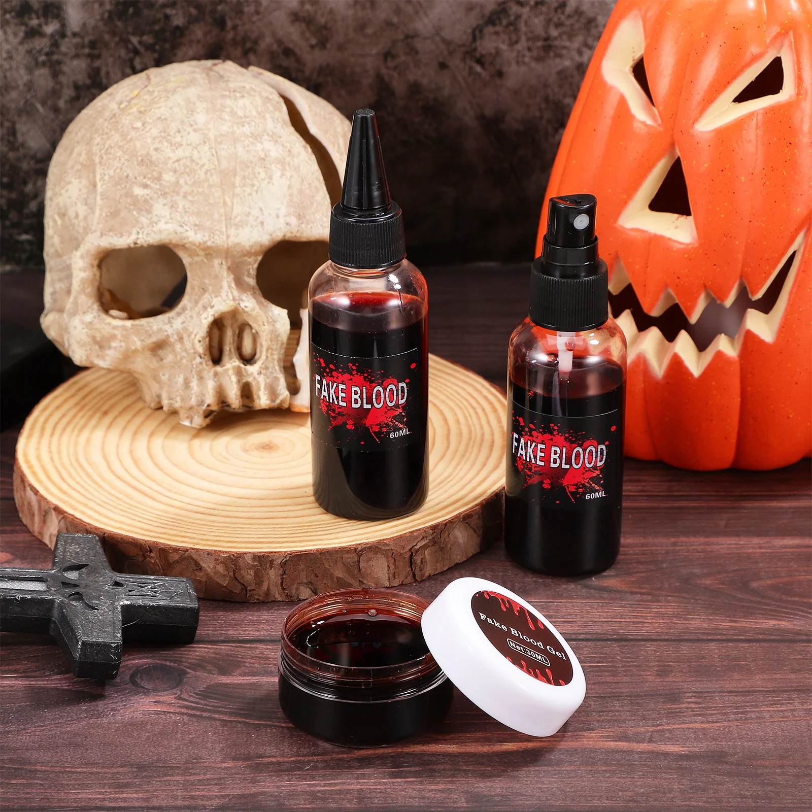 

1Set Fake Blood Gel Realistic Halloween Makeup Simulated Blood Spray Face Body Cosplay Party Fake Makeup Halloween Make Up