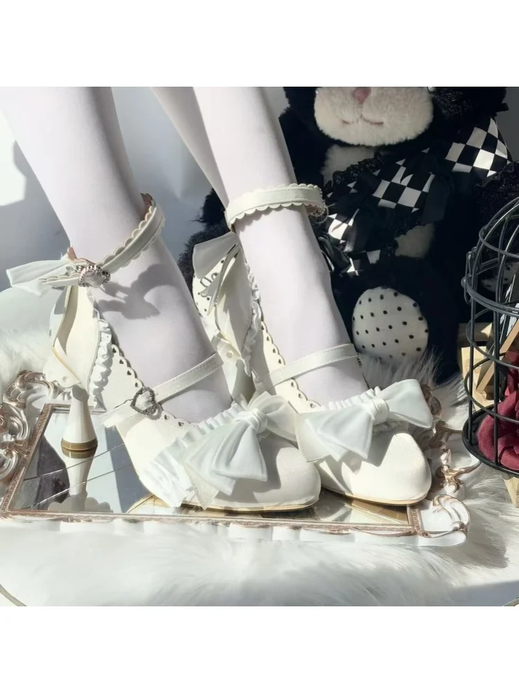 

Lolita Original Design Wind Chime Dance High Heels Alien Heels Luo Shoes Elegant Girls' Tea Party Single Shoes
