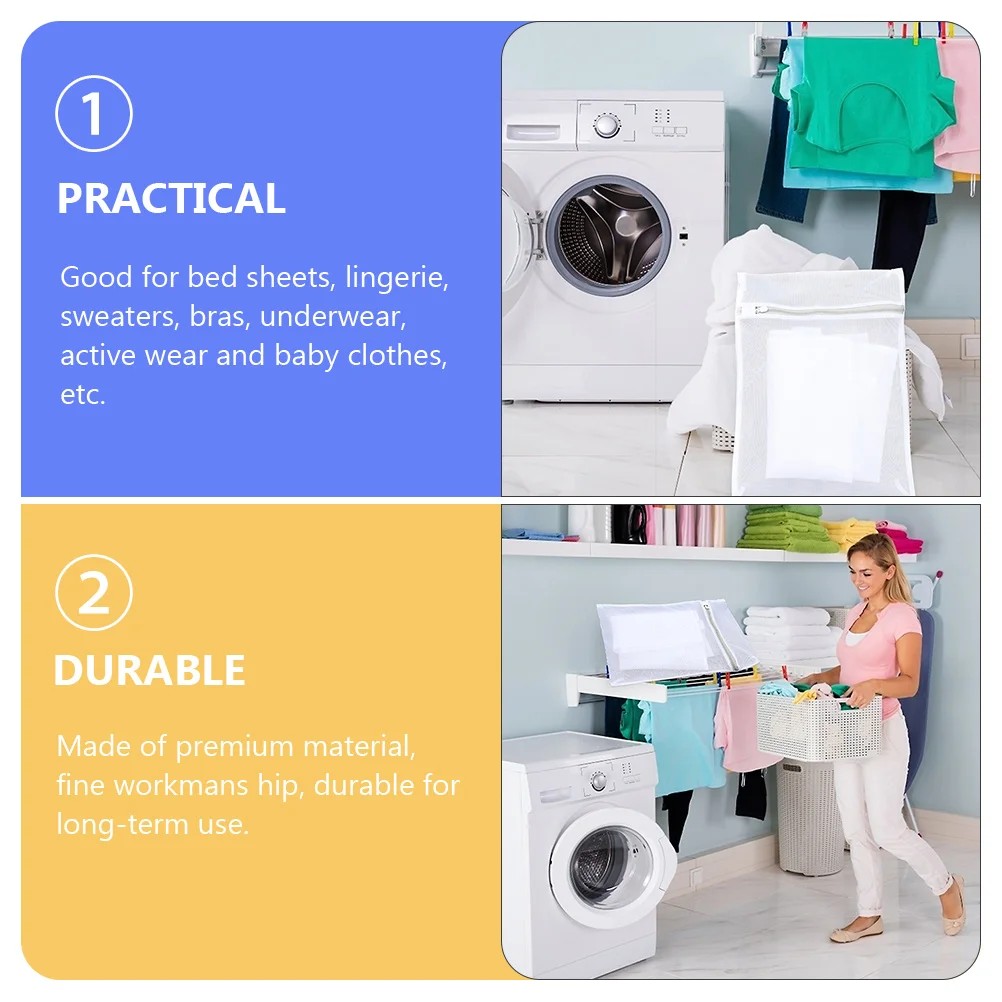 

4pcs Mesh Laundry Bags Anti-deformation Protection For Delicate Clothes Washing Machine Bras Sheets Underwear Baby