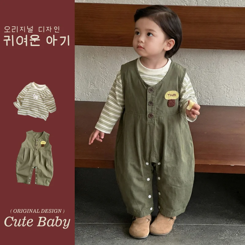 

Youhe Baby Boy Spring Style Infant Overalls Set for ChildrentShirt Bottoming Shirt2026Trendy children's clothing1