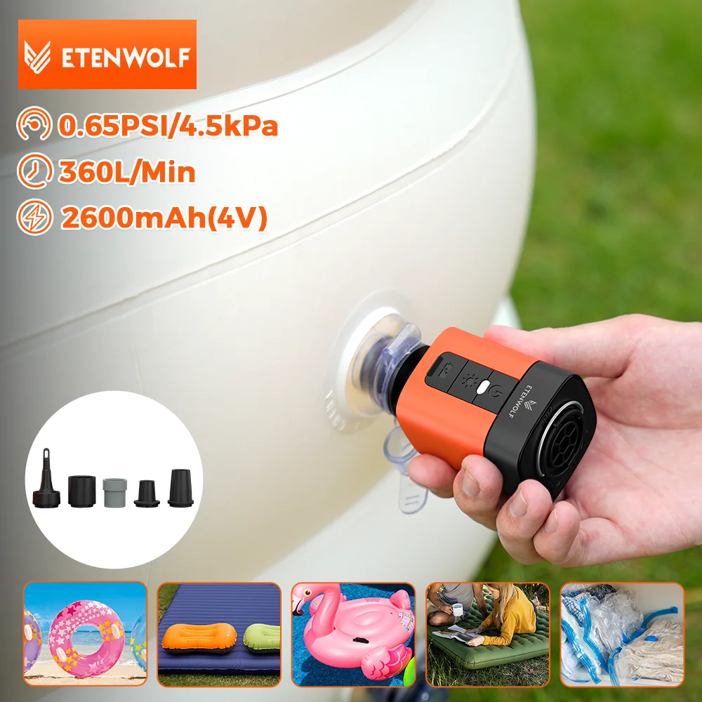 

Электрический воздушный насос ETENWOLF Air 3, аккумулятор 2600 мАч и легкий портативный походный насос для надувного матраса, спальные подушечки, поплавки для бассейна