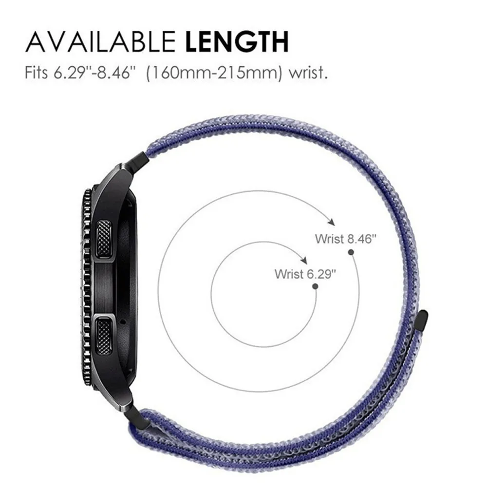 Universal Band for Samsung Galaxy Watch 3 46mm Pro Active 2/Gear S3 Nylon Loop Bracelet For Huawei Watch GT 2 3 Strap 22mm 20mm