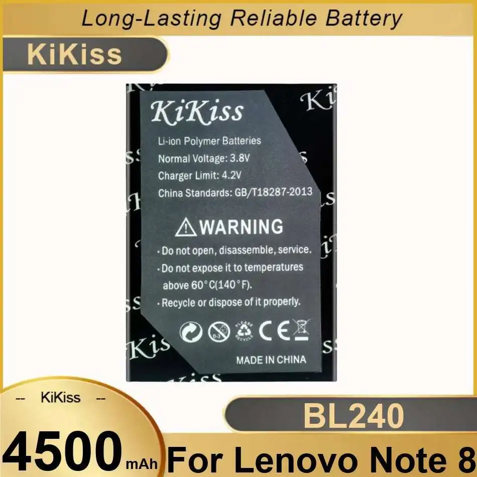 

High Performance 4500Mah For Lenovo Note 8 A936 A938 A938T BL240 Mobile Phone Battery Durable